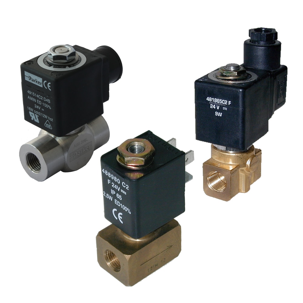 Parker 2-Way Normally Closed, 1/8″ NPT Solenoid Valve