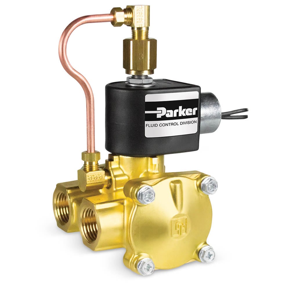 Parker 3-Way Normally Closed, 1/2″ Solenoid Valve